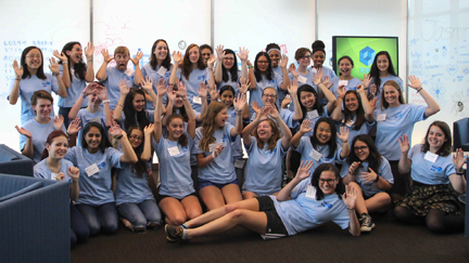 2015 GirlsGetMath@ICERM students and instructors.